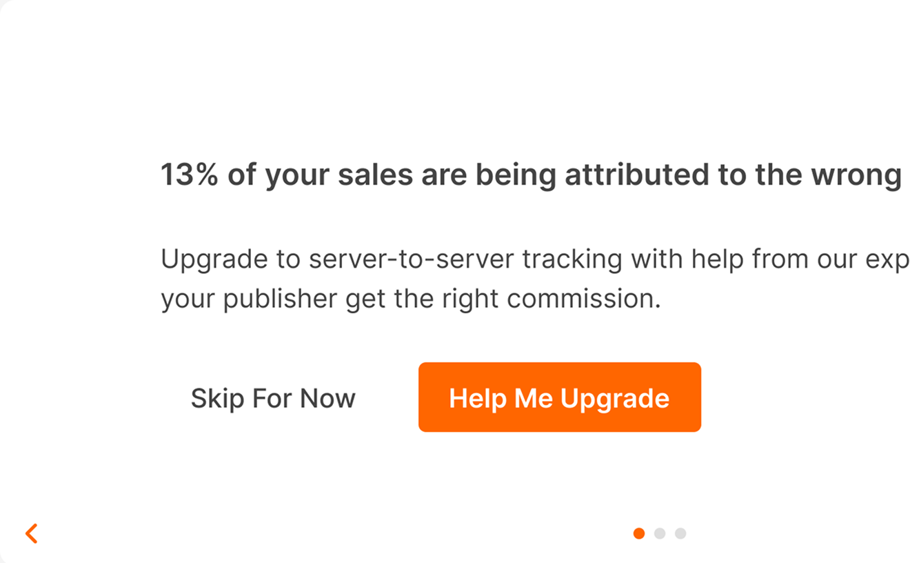 Server-to-server upgrade prompt